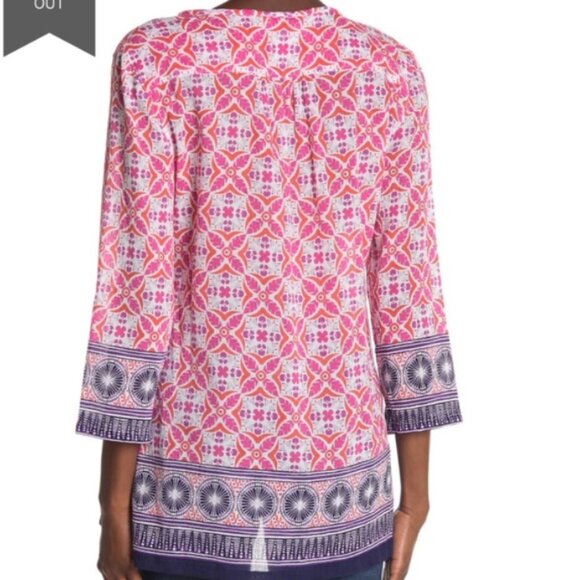 Tommy Bahama Tropical Terraza Tunic Paradise Pink boho top M - Picture 2 of 11